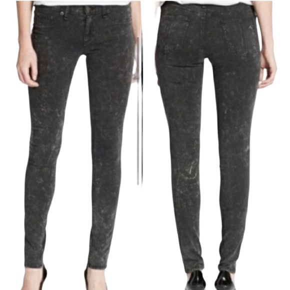 Rag & Bone The Legging Skinny Jeans in Rosebowl Black Size 28, Worn 2x - Picture 2 of 12